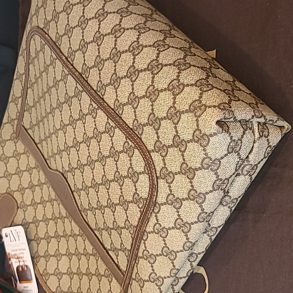 GUCCI VINTAGE RARE 1970’S GG SUPREME COATED CANVAS WEB SHERRY ICONIC TOTE BAG - Picture 13 of 17